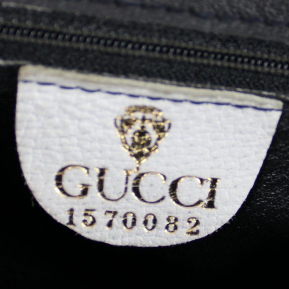 Vintage Blondie GG Style Center Striped Ribbon White Leather Style Shoulder Bag - Picture 7 of 11